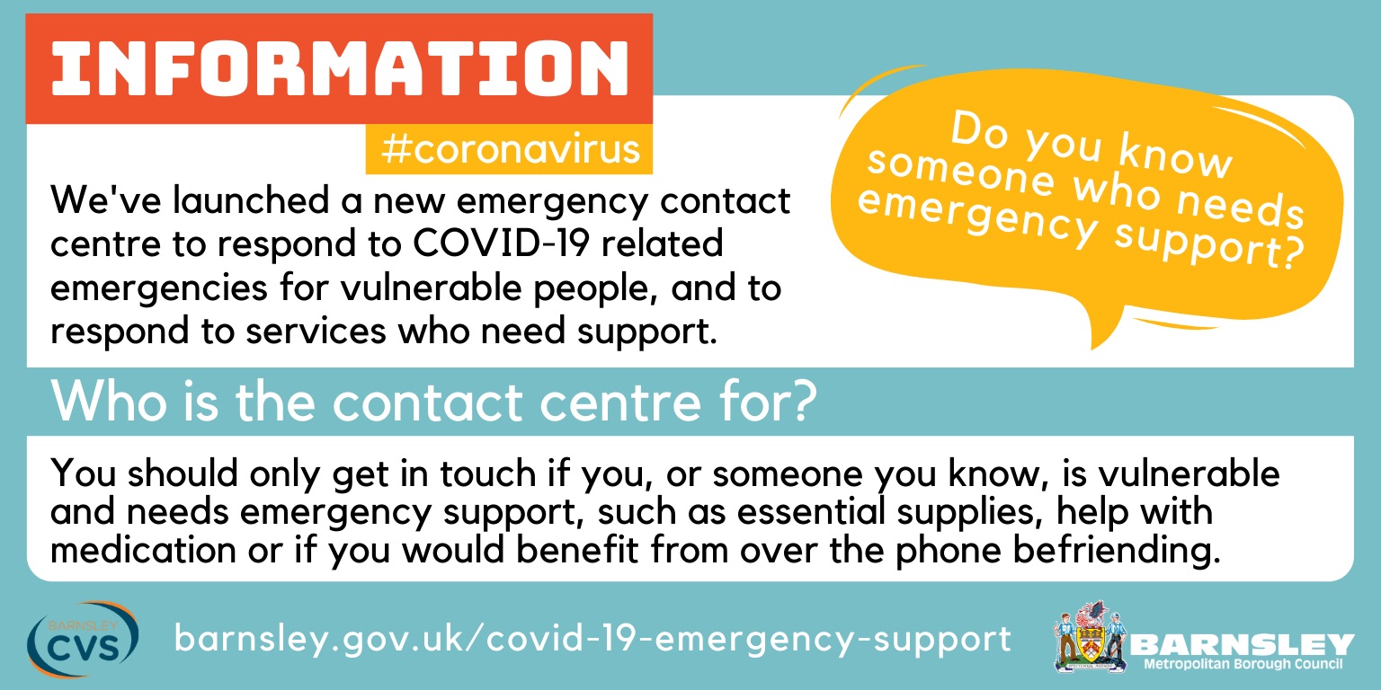 The telephone number is 01226 774444 or freephone 0808 196 3531.